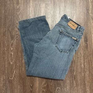 Vintage Levis Signature Y2K Men’s Jeans Straight Fit 36x28 Dark Wash Distressed